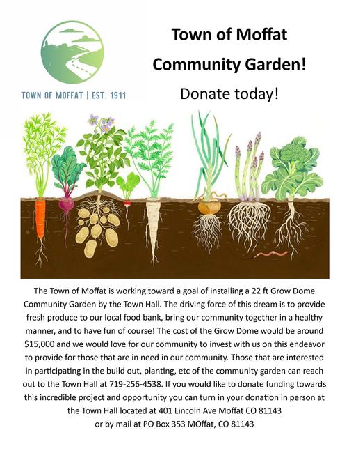 Community Garden Fundraiser Town of Moffat